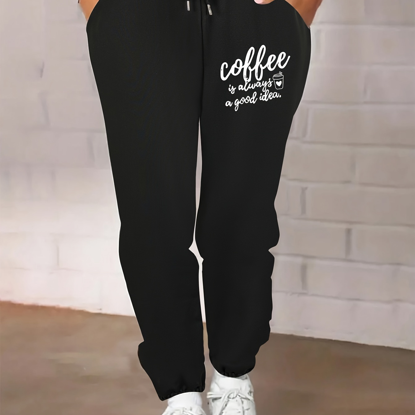 

Graphic , Plus Size Women's Drawstring Waistband Sweatpants