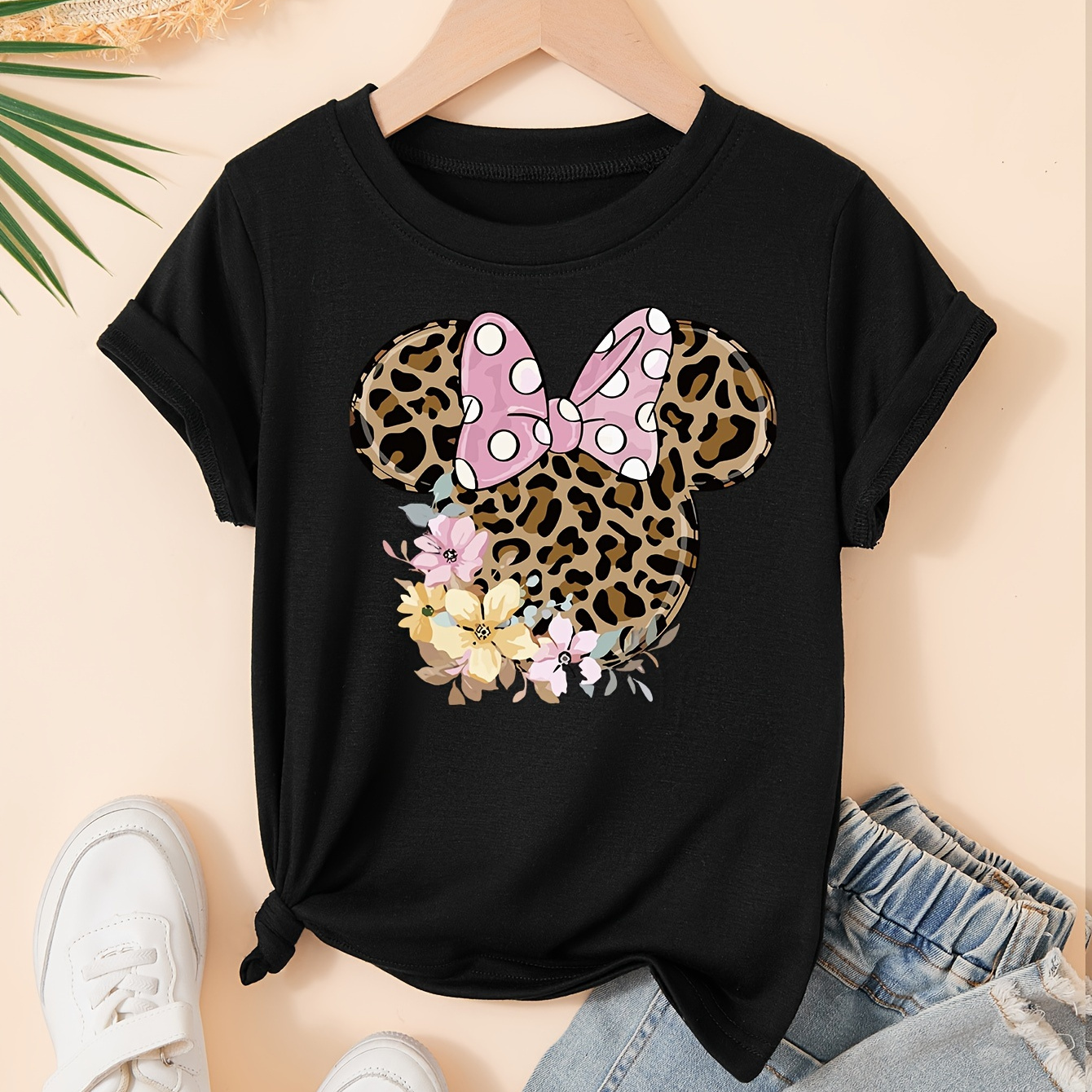 

Bowknot Printed Girl's Summer Sleeves Tee For & , For Kids
