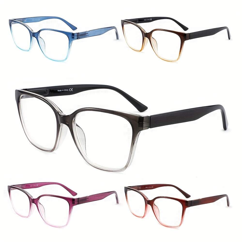 1pc Reading Glasses Gradient Color Quality Readers With Comfort Spring Hinge For Men Women