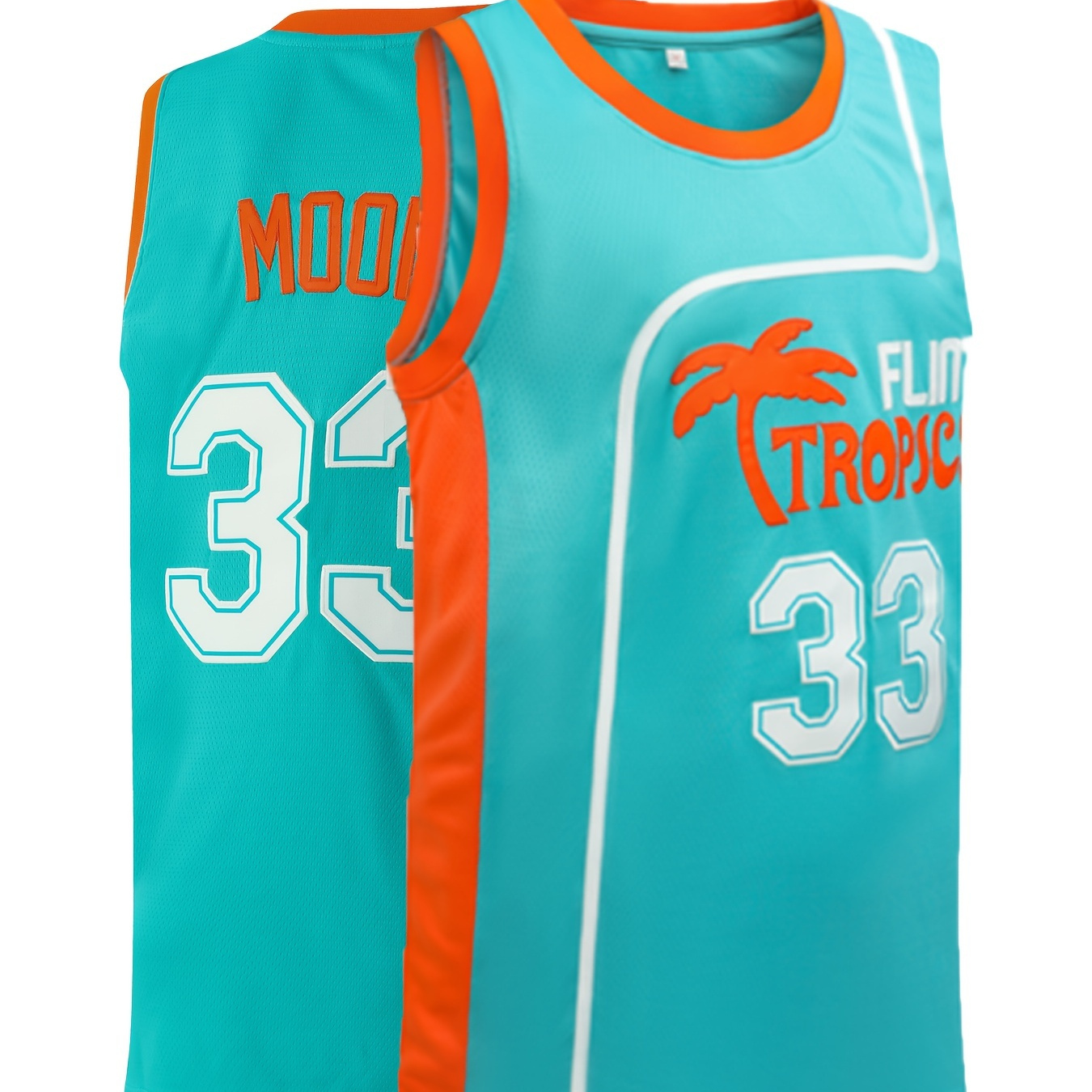 Men's #33 Basketball Jersey, Green Retro Crew Neck Tank Top, Embroidery Stitching Letters And Numbers Breathable Sleeveless Shirt