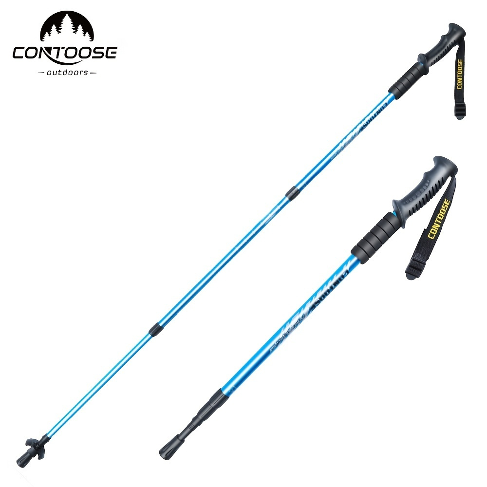 Lightweight Mountaineering Pole Ultra Lite Telescopic Folding Cane Stick  Hiking Climbing Walking Outdoor Equipment, Save Money Temu