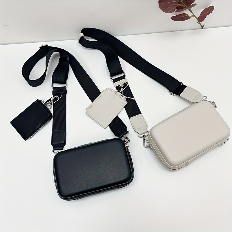 

Mini Box Crossbody Bag With Coin Purse, Trendy Zipper Shoulder Bag, Casual Square Bags For Phone
