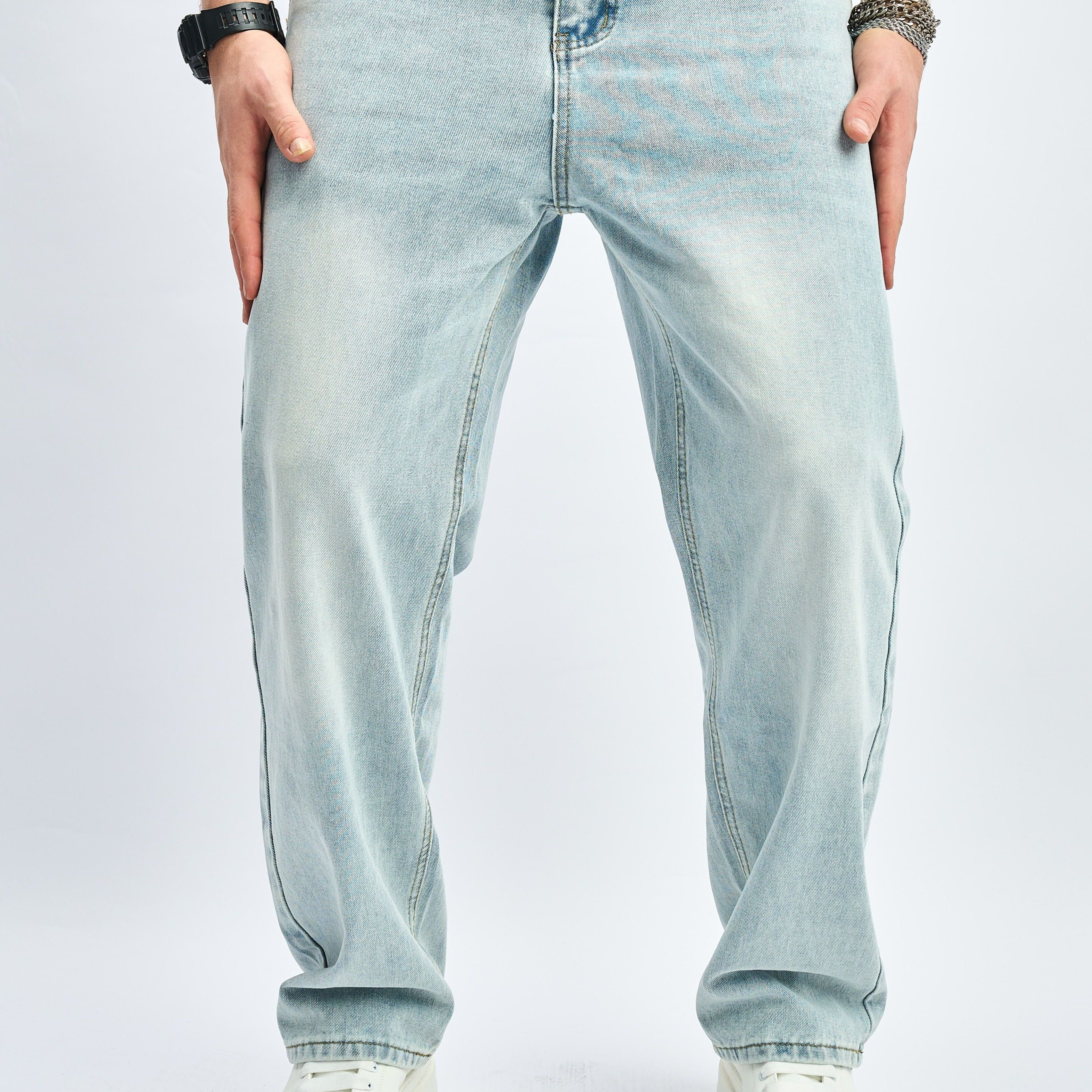 

2024 New Washed Retro Trendy Fashionable Loose Straight Tube American Men'