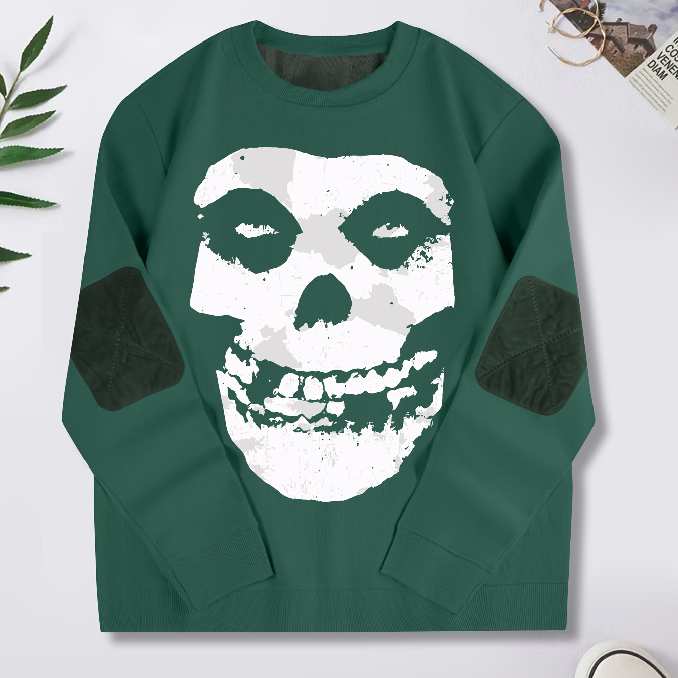 

Skull Sweatshirt - , , Round , Long Sleeve, For
