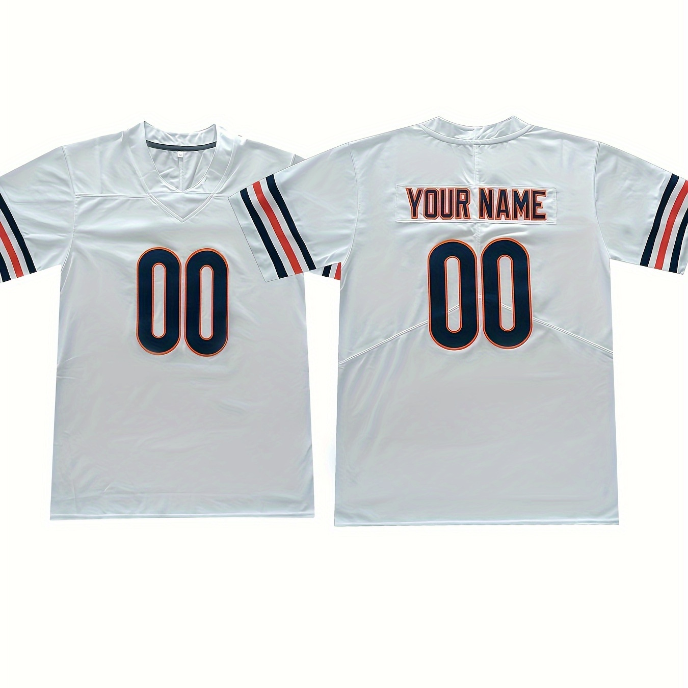 

Custom Men's Polyester Football Jersey - V-neck, Embroidered, Loose-fit, Sports Top For Casual & Outdoor Activities, All Seasons, Personalized Name & Number, Adult Sizes S-3xl