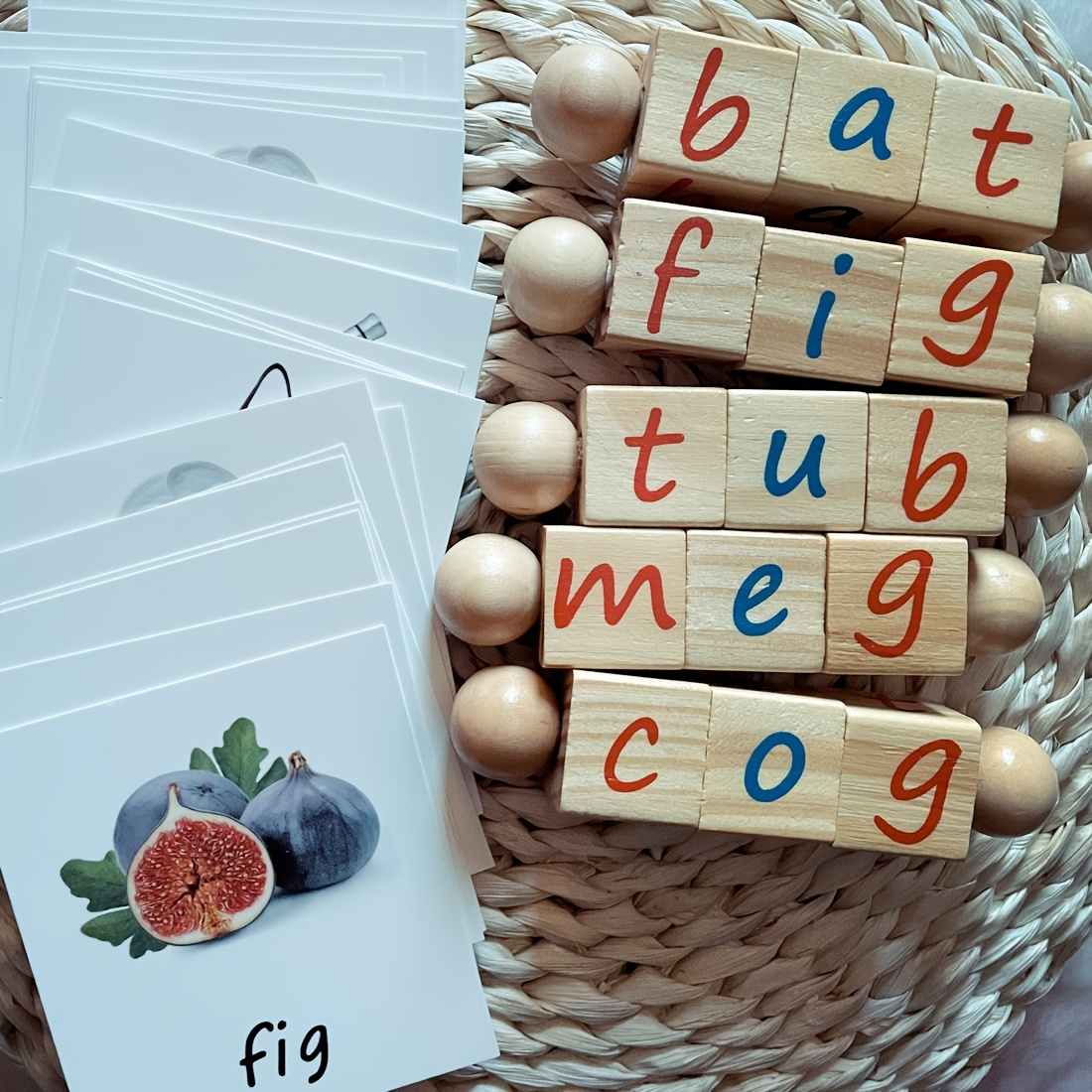 Alphabet Spelling Blocks, Montessori Sorting Toys