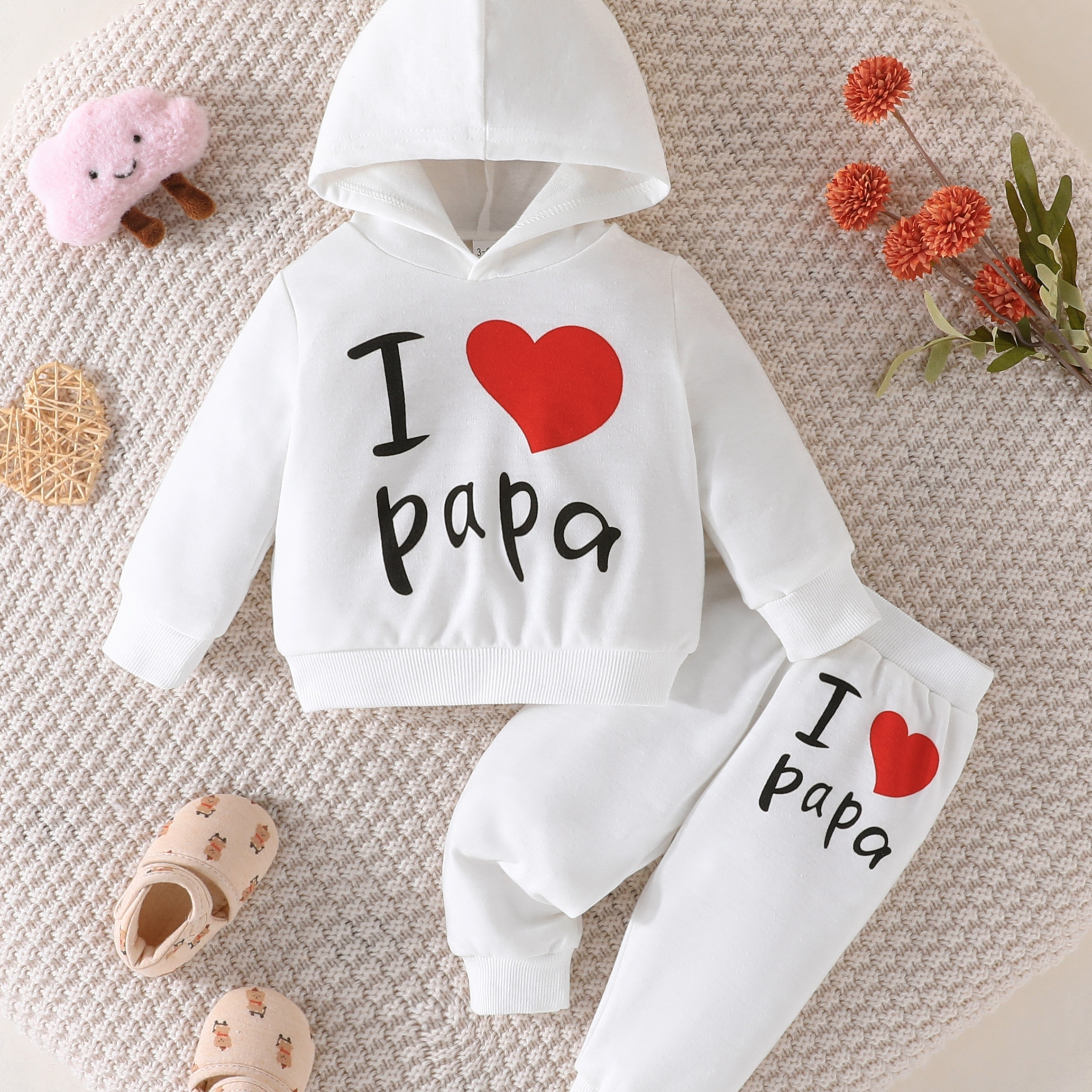 

Ensemble Sweat-shirt Et Pantalon À Capuche Imprimé Lettre D'amour Pour Bébé Fille, Mignon, Pour Le Printemps Et L'automne