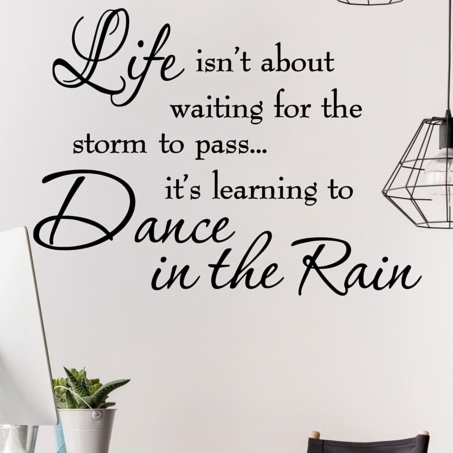 

1pc Inspirational Quotes Wall Sticker, Self-adhesive Dance In The Rain Wall Letters Decor Art Decals, For Home Bedroom Living Room Decor (16.7*22.44inch)