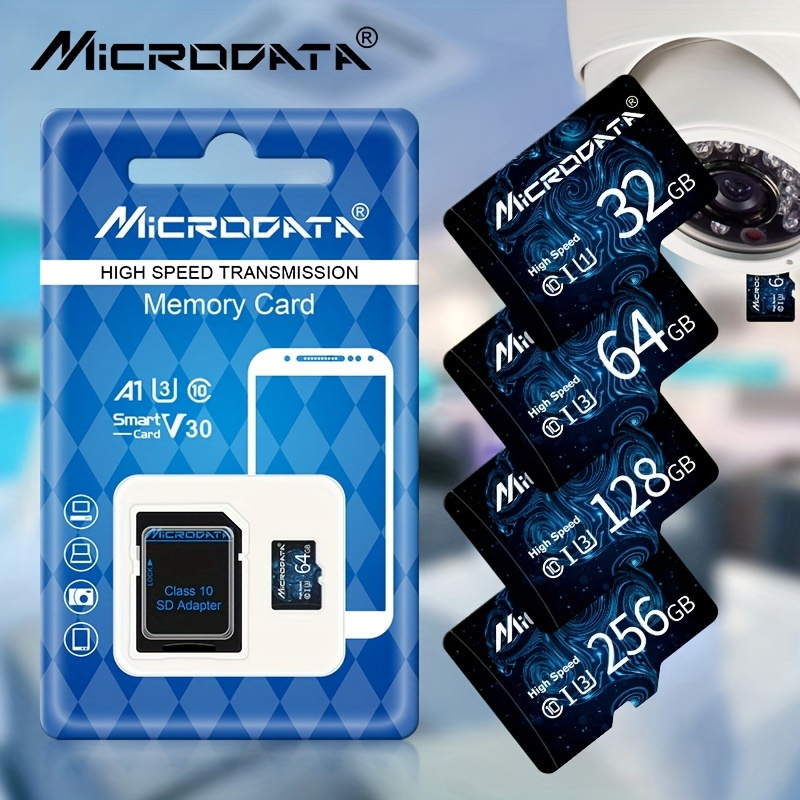 

Micro carte SD TF 32 Go SDHC Classe 10 Carte mémoire haute vitesse Carte Flash 64 Go 128 Go 256 Go U3 SDXC Mini lecteur flash pour Smartphone Adaptateur SD