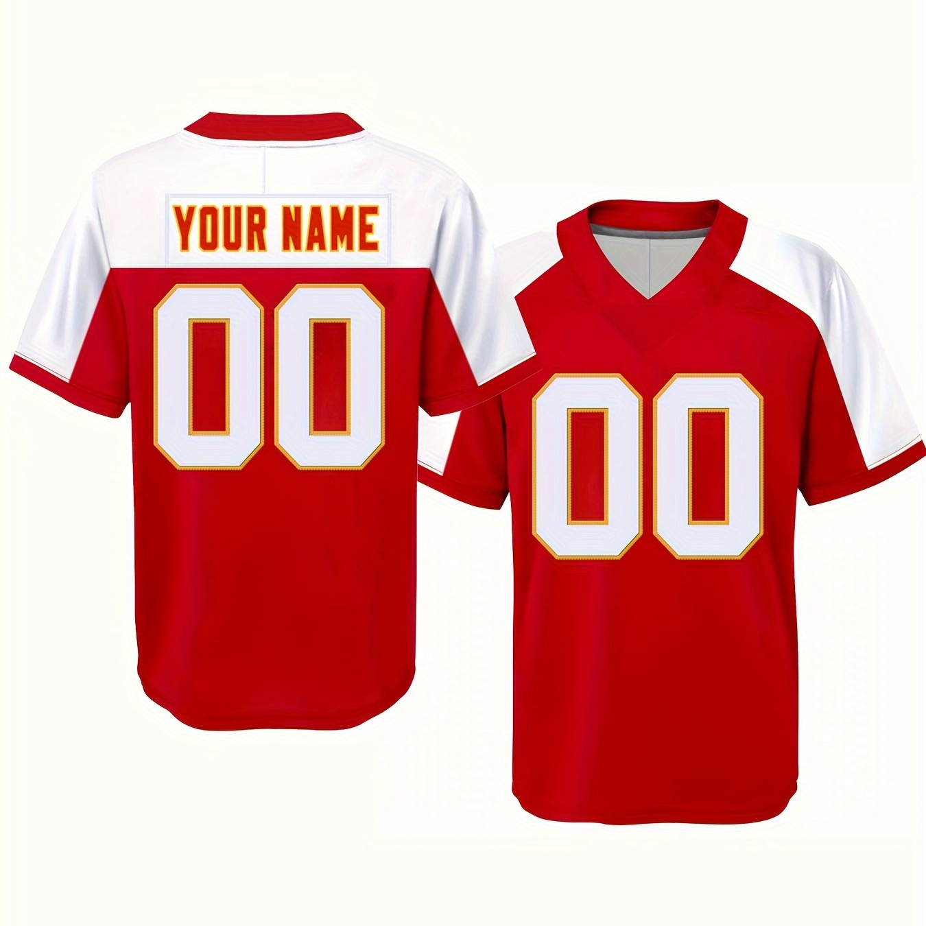 

Customize Any Name And Number For Men's Football Jersey, Fashionable And Casual Street Breathable Sports Top, Rugby Jersey