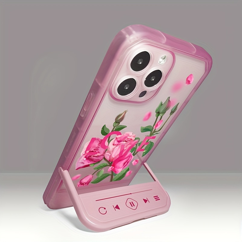 

Magenta Rose Flower Phone Case - Add A Touch Of Elegance To Your Iphone 14 Pro Max/13/12/11/x/xr/xsmax With An All-in-one Stereoscopic Holder