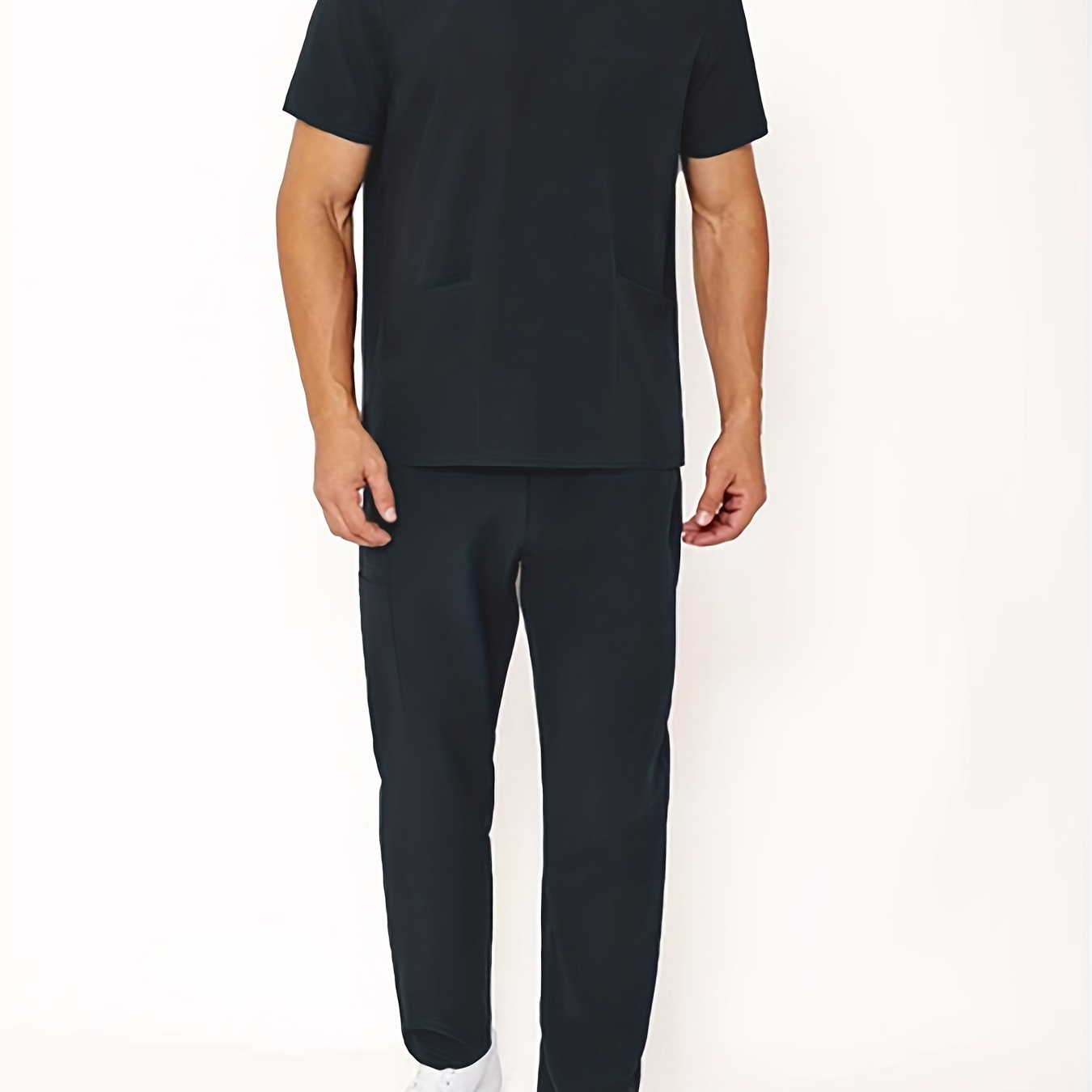 Men's Summer Fashion V-Neck Scrub Set
