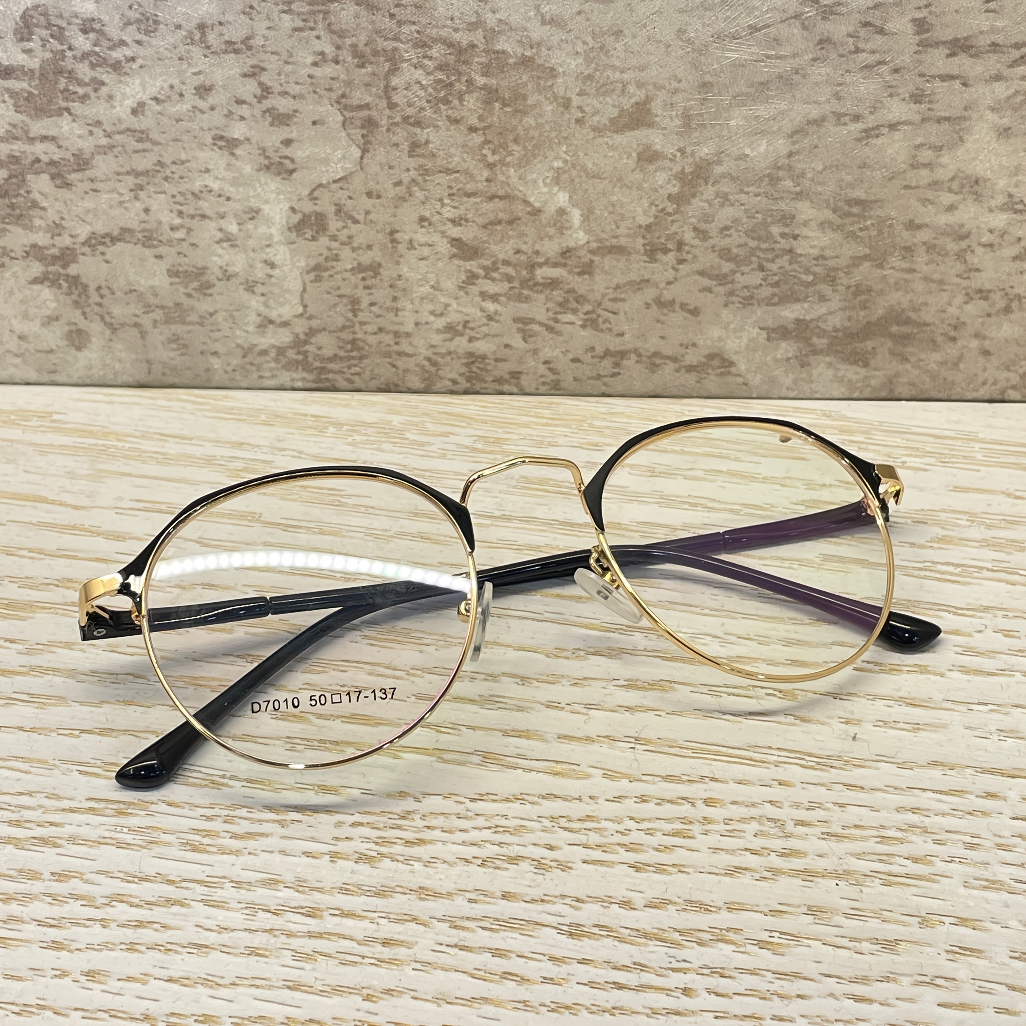 Gold Rectangle,irregular Retro,unique,business Eyeglasses