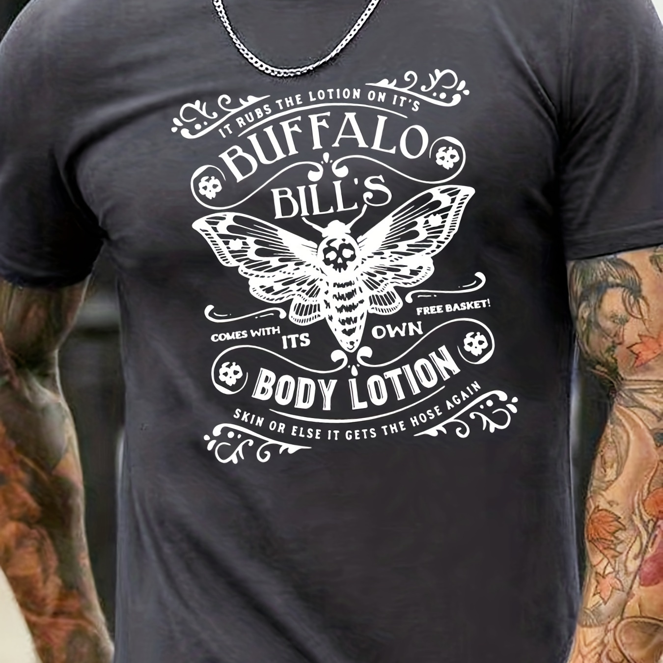 

Tees For Men, 'body Lotion' Print T Shirt, Casual Short Sleeve Crew Neck Tshirt For Summer Spring Fall, Tops As Gifts