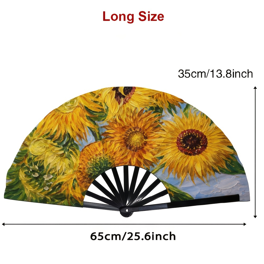 TEMU ["Ventilatore Portatile di Tendenza] Ventilatore Pieghevole in Plastica con Motivo a Stile Pittura a Olio di , per Feste Estive, Articolo Trendy