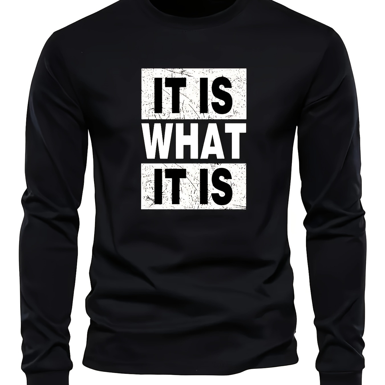 

What Printed Men's Long Sleeve T-shirt- Soft, Breathable And Comfortable For All - Regular Fit, Slightly Stretchable