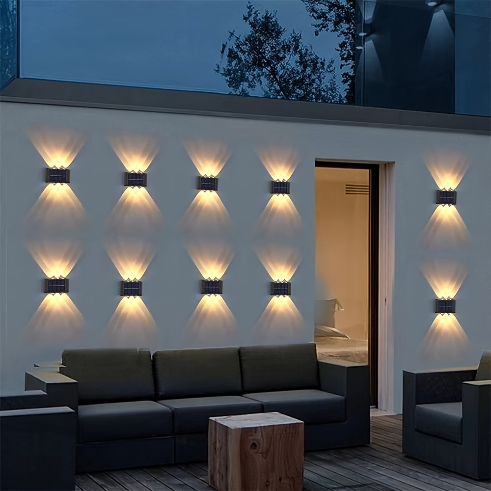 

1pc Solar Waterproof Wall Light For Outdoor Decoration, 6 Led Lights, Wall Light For Courtyard, Street, Landscape, Garden