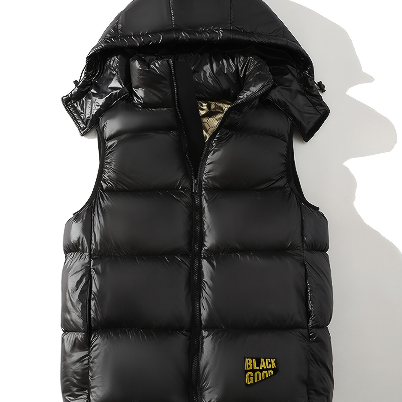 

Men's Stylish Solid Sleeveless Puffer Coat With Pockets, Casual Breathable Zip Up Warm Hooded Tank Top For City Walk Street Hanging Winter Outdoor Activities