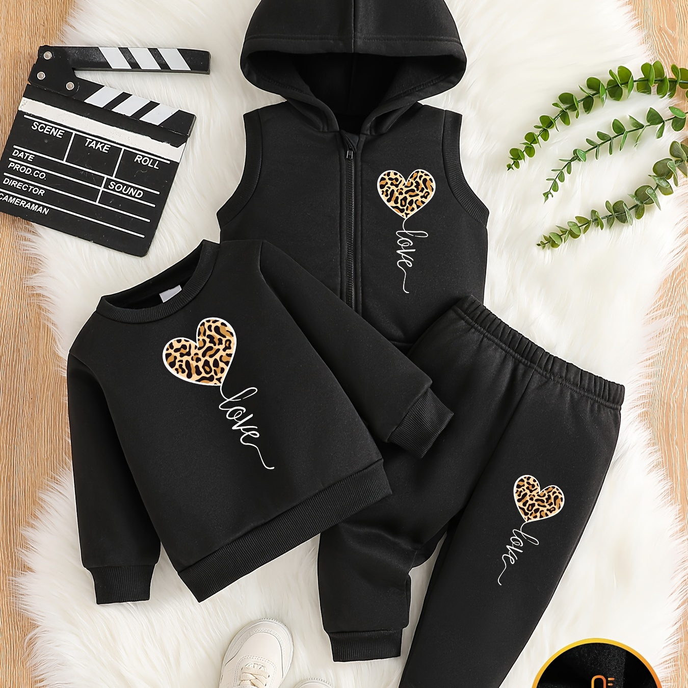 

& ' 3pcs Set: Fleece-lined , & Pants - Washable, , For