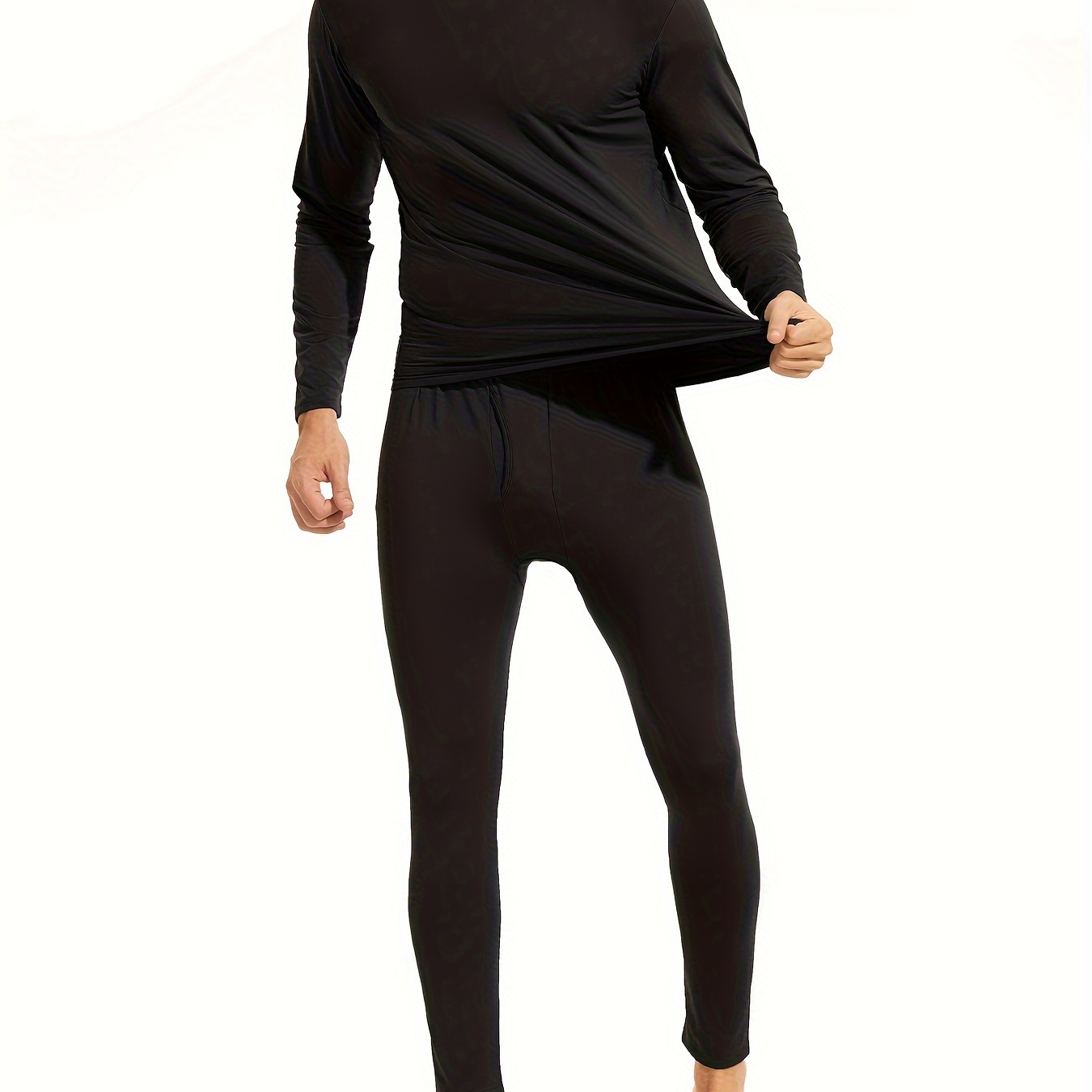 Men's Thermal Underwear Set Slim fit Thermal Top Ultra Soft - Temu