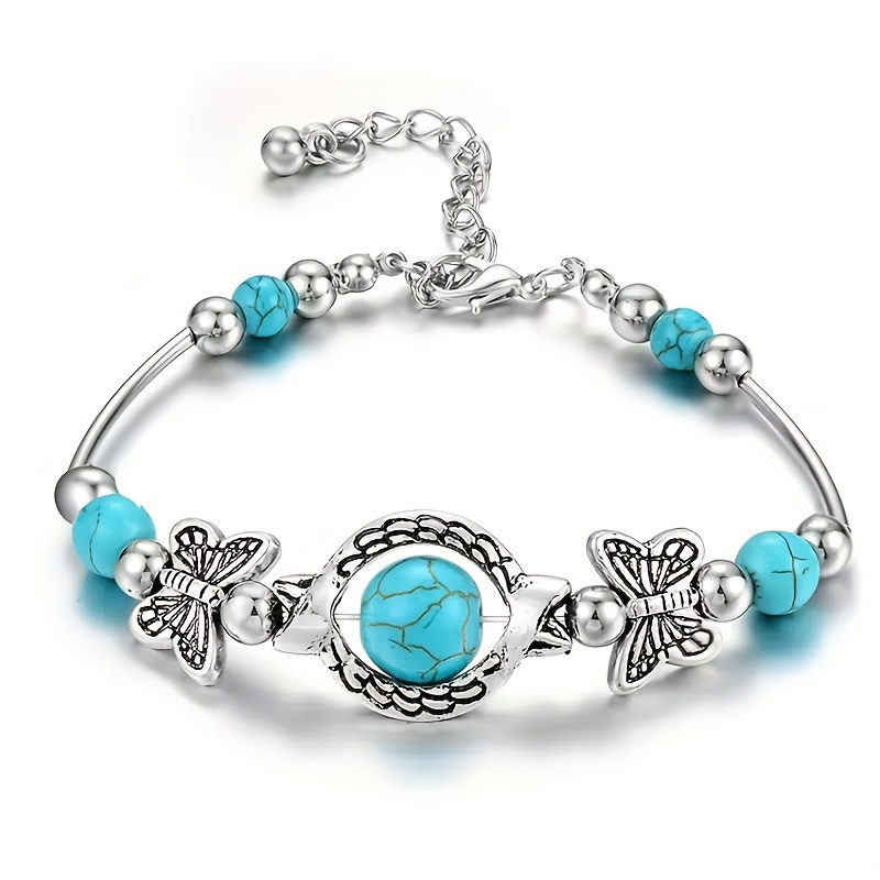 

1pc Natural Turquoise Simple Creative Butterfly Bracelet Gift