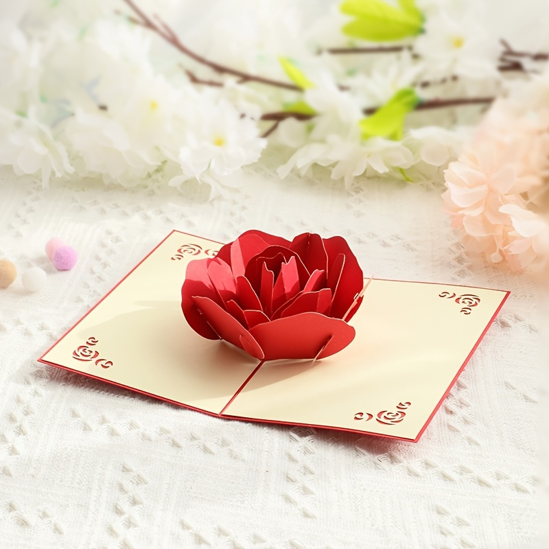 

1pc 3d Popped Valentine's Love Card - Perfect For Weddings, Gifts, Offices & Stationery Greeting Books!