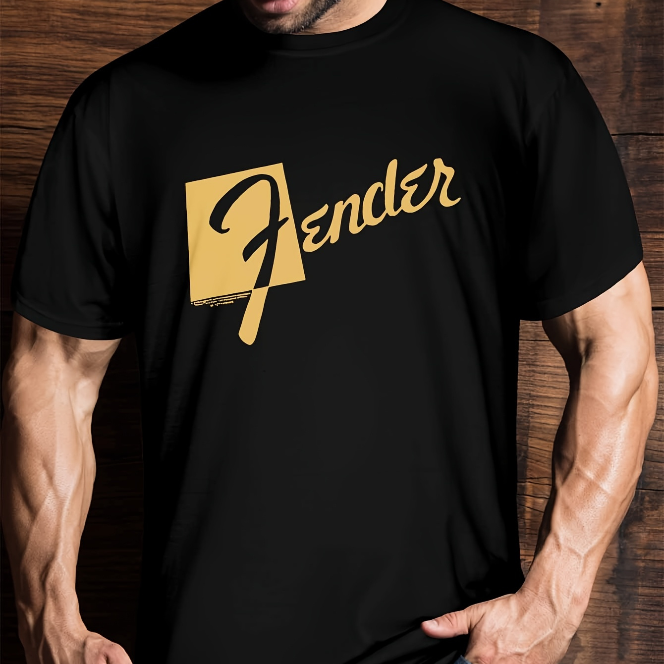 

Vintage-inspired Fender Graphic Tee - Soft, Breathable Cotton | Casual & Sporty Outdoor Wear For Men | Machine Washable