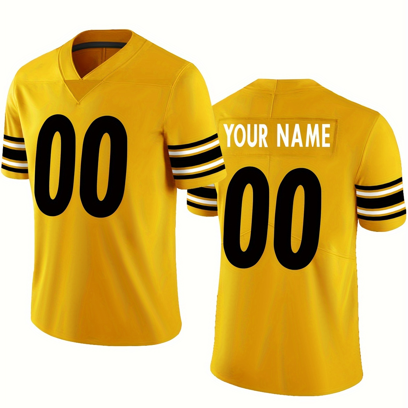 

Men's Football Jersey With Customized Name And Number Embroidery, Stylish Comfy Top For Summer Training & Competition