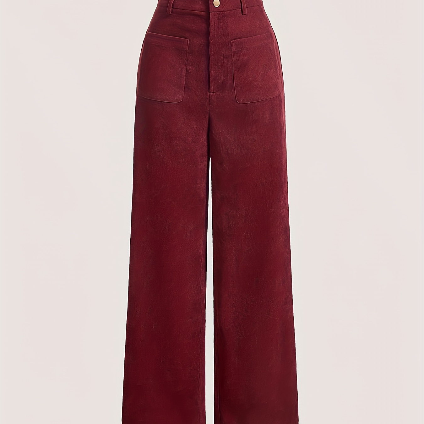 

1pc -waisted Leg Pants For , Button , Adult Trousers