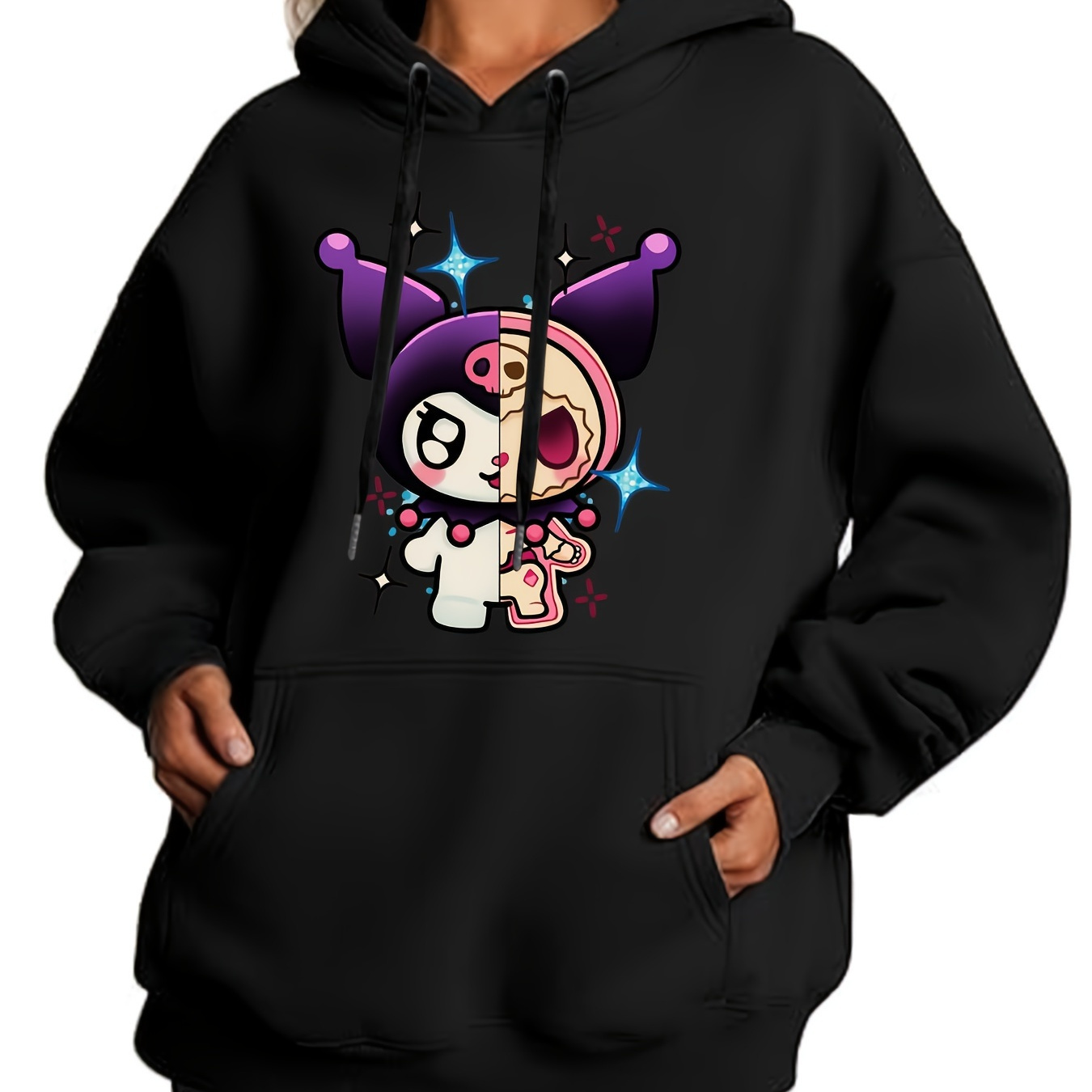 

Sanrio My Kuromi Kuromi Cinnamonroll Size Sweatshirt Sanrio Unisex Graphic Size Hooded Sweatshirt 550gqjs-0924- (47)