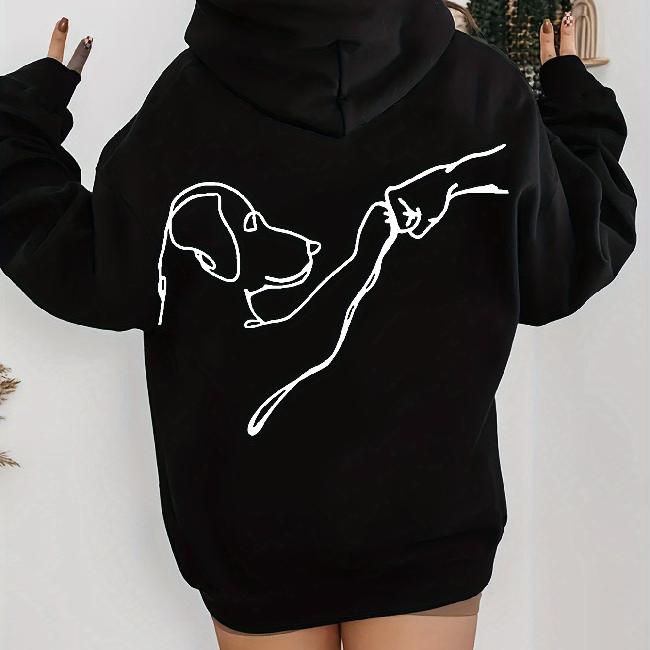 

Women's Casual Stylish Hoodie With Printed Design