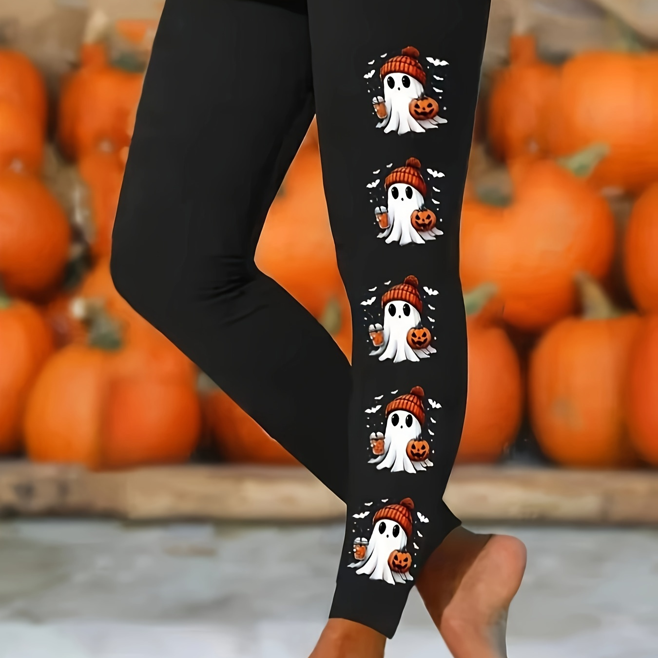 

Print High Waist Leggings, Casual Skinny Stretchy Tights Leggings For Daily Wear, Women's Clothing