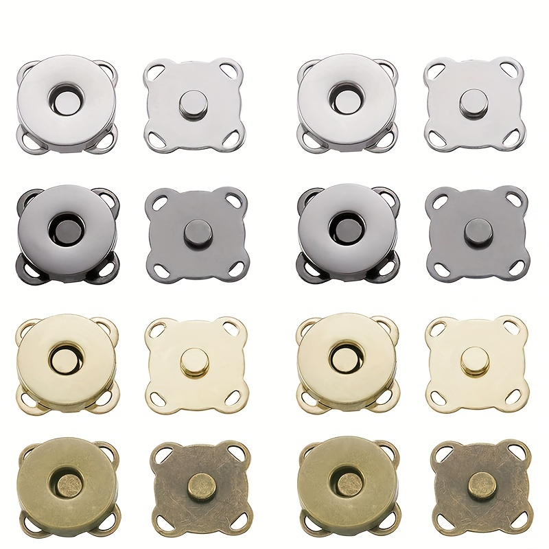 

10 Pcs Alloy Magnetic Snap Fasteners, Assorted Colors, 18mm, Diy Clasps For Handbags, Purses, Wallets, And Crafts, Durable Alloy Bag Accessories