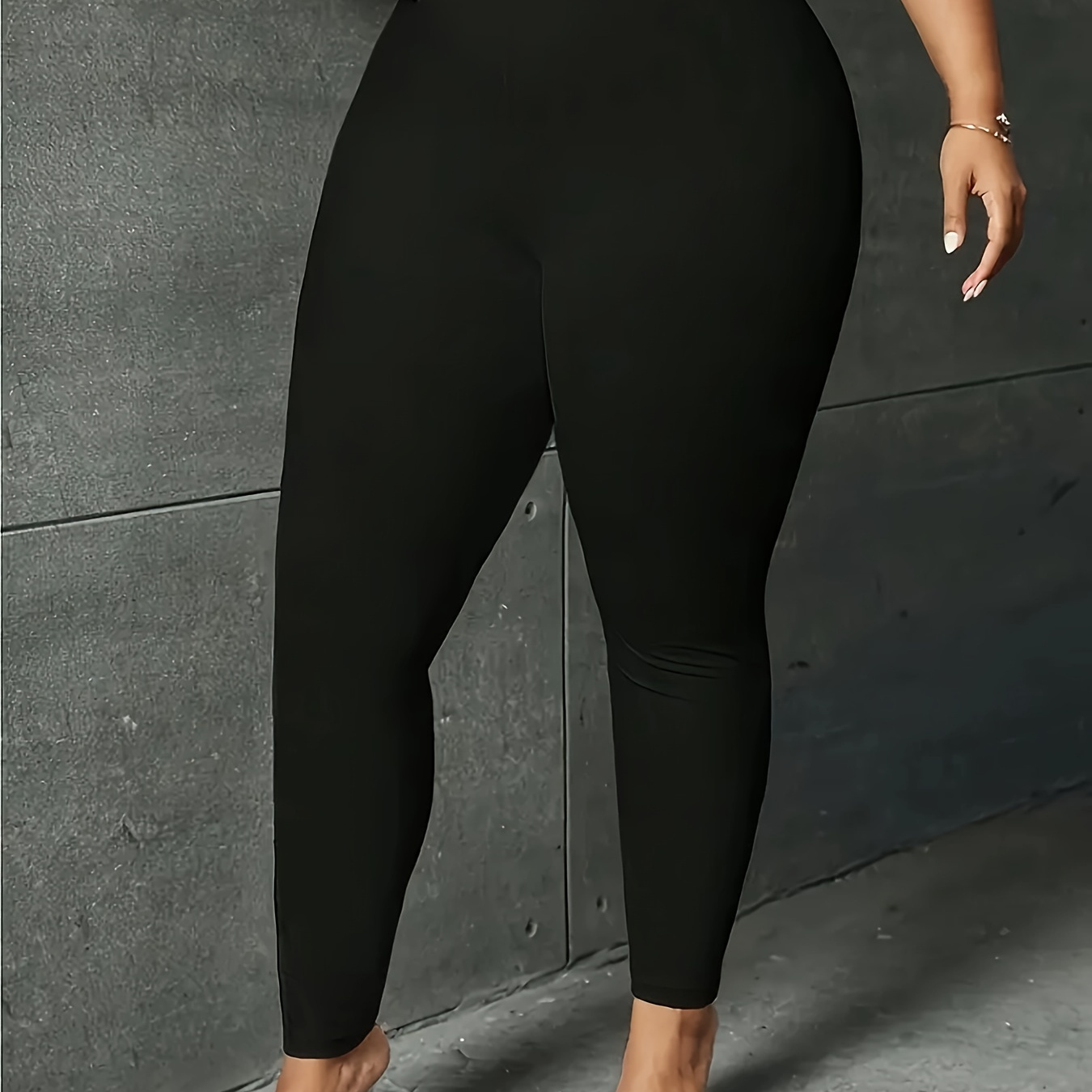 

Leggings moulants unis grande taille, leggings extensibles décontractés pour tous les jours, vêtements grande taille pour femmes