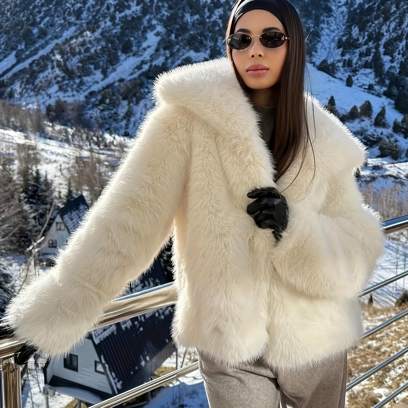 Manteau En Fausse Fourrure Pour Femme – Veste Courte Douce Et Chaude Pour L’automne Et L’hiver - 7