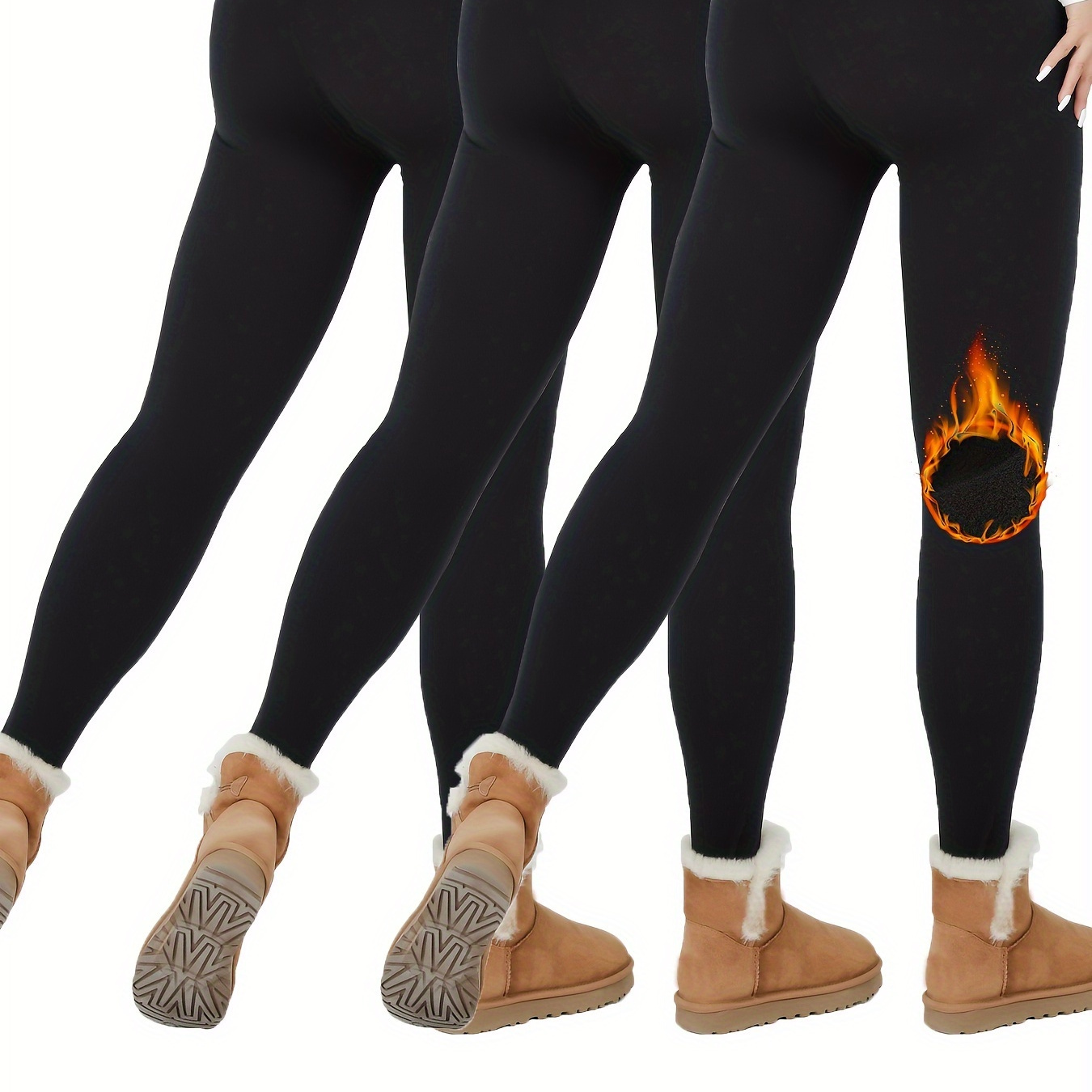 

3 Pack Super Soft Plush Lined Leggings For Women, Workout Yoga Running Thermal Warm Pants For