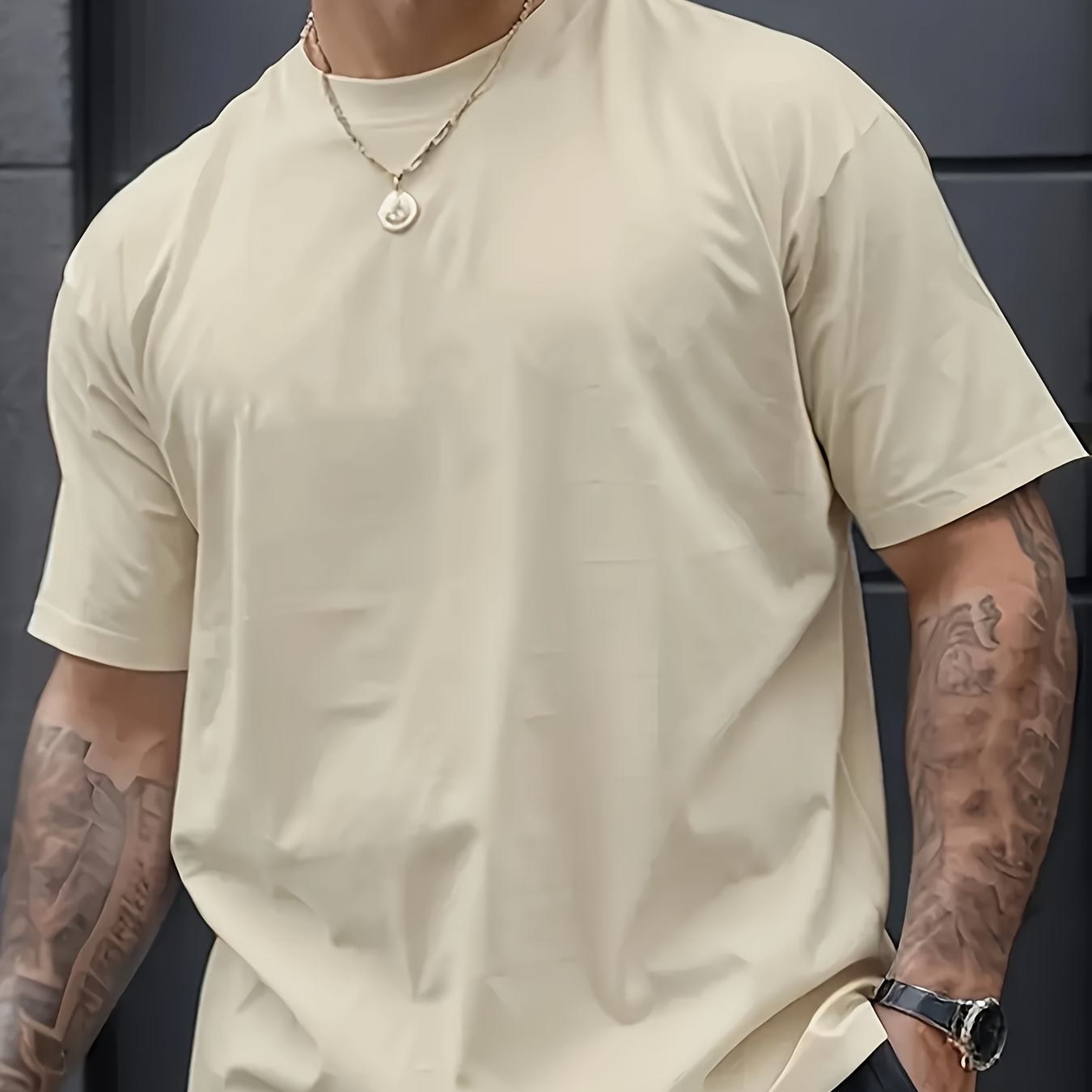 

Men's Fashion Trend Pure Cotton Round Neck Casual T-shirt