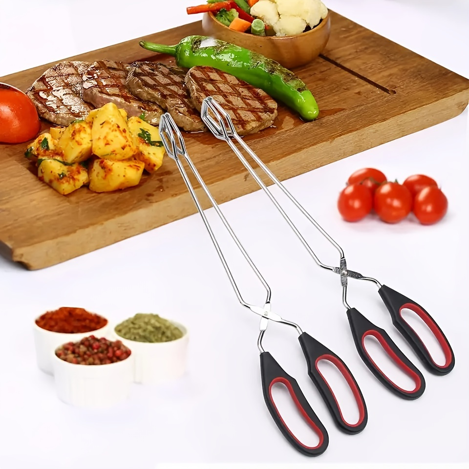 Kitchen Scissor Tong Bbq Tongs Food Clip Charcoal Tongs - Temu