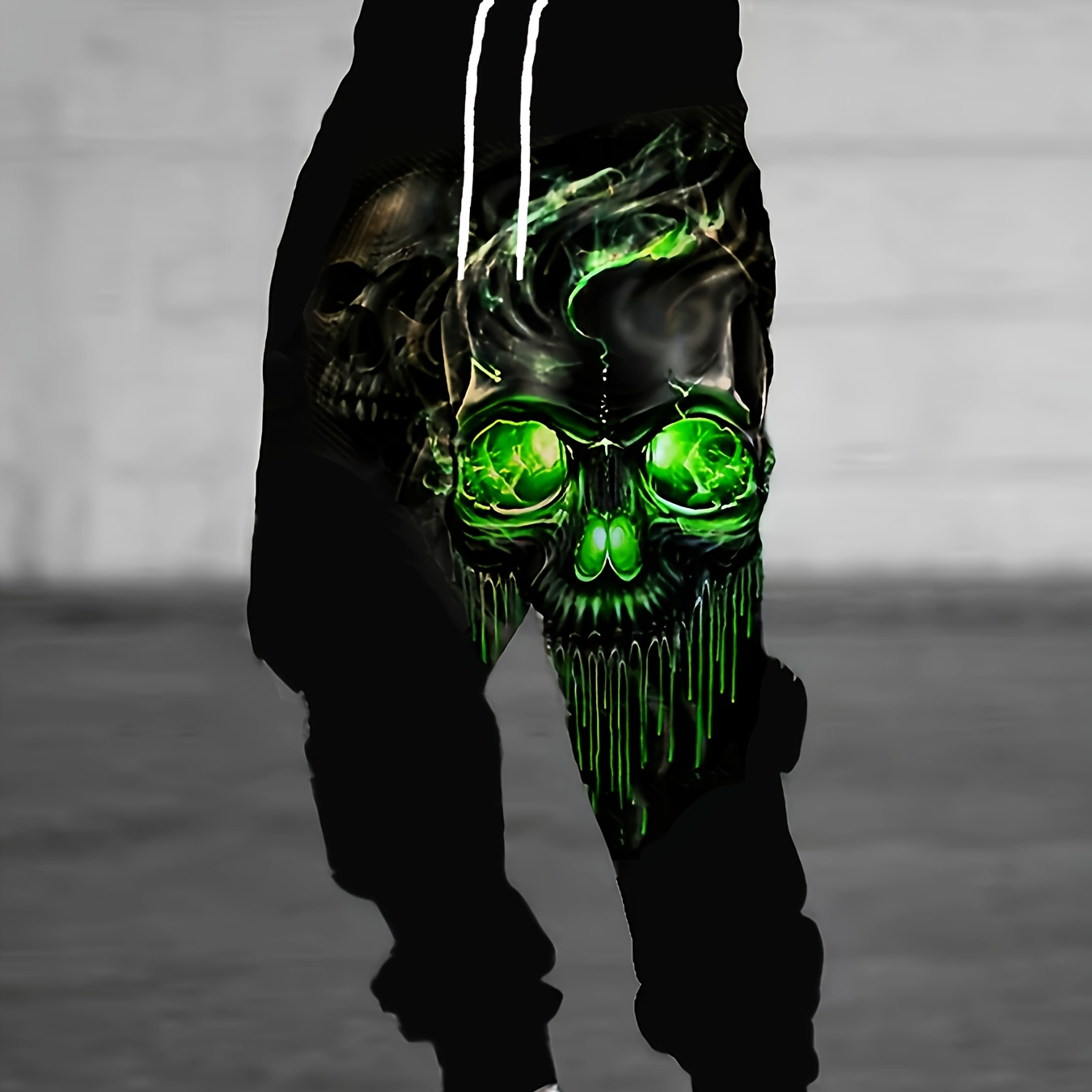 

Evil Skull Print Drawstring Sweatpants Loose Fit Pants Men's Casual Joggers For Men Winter Fall Running Jogging