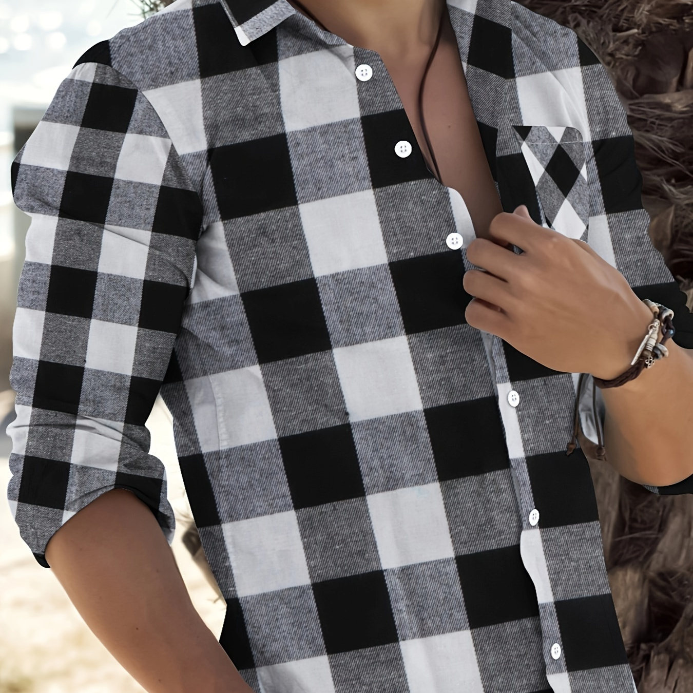 

Men's Long Sleeve Shirt For Spring And Fall, Casual Comfy Shirt As Gift