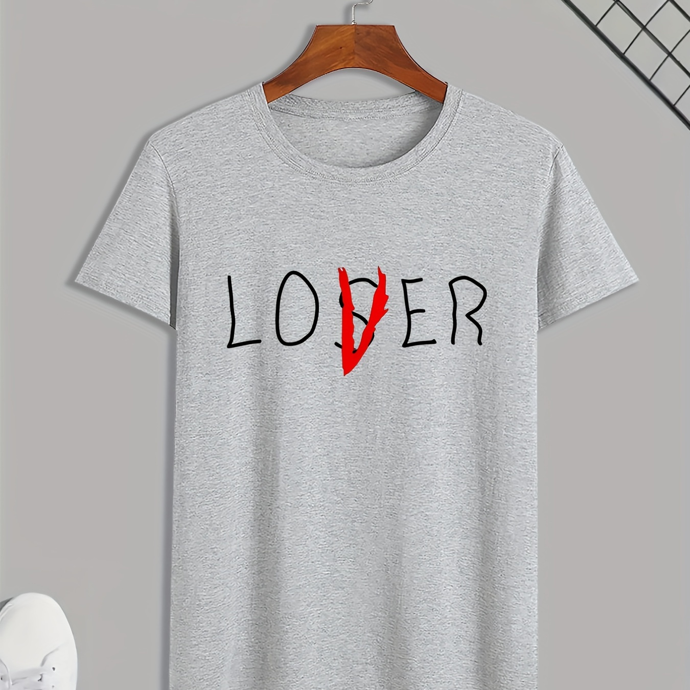 

Men's Lover Print Tee - Comfy & Casual Slightly Stretch Crew Neck Tee Top For Summer Outdoor Wear