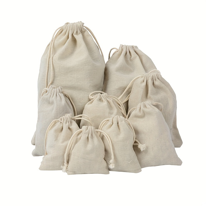 50pcs Muslin Bags with Drawstring, 4x6 Cotton Drawstring Bags Sachet Bag, Reusable Small Cloth Bags for Jewelry Pouch, Party Wedding Home Storage