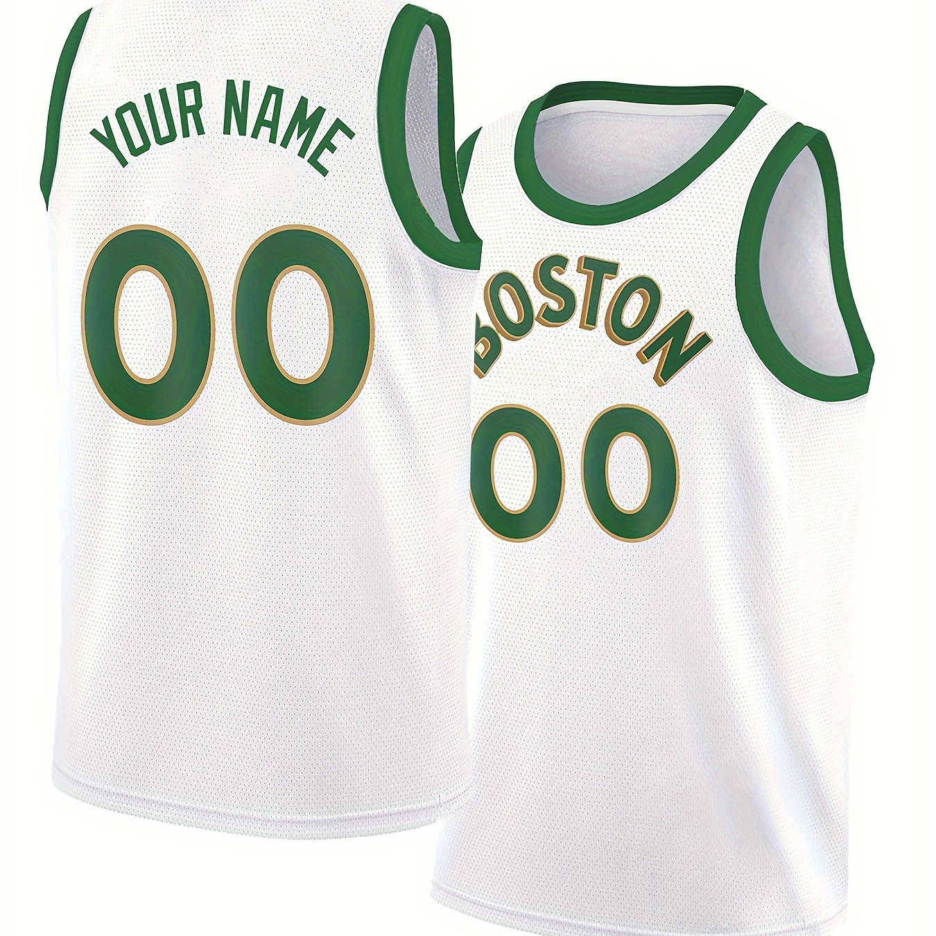 

Name And Number Customized Men's Boston Basketball Jersey, Embroidered Outdoor Sport