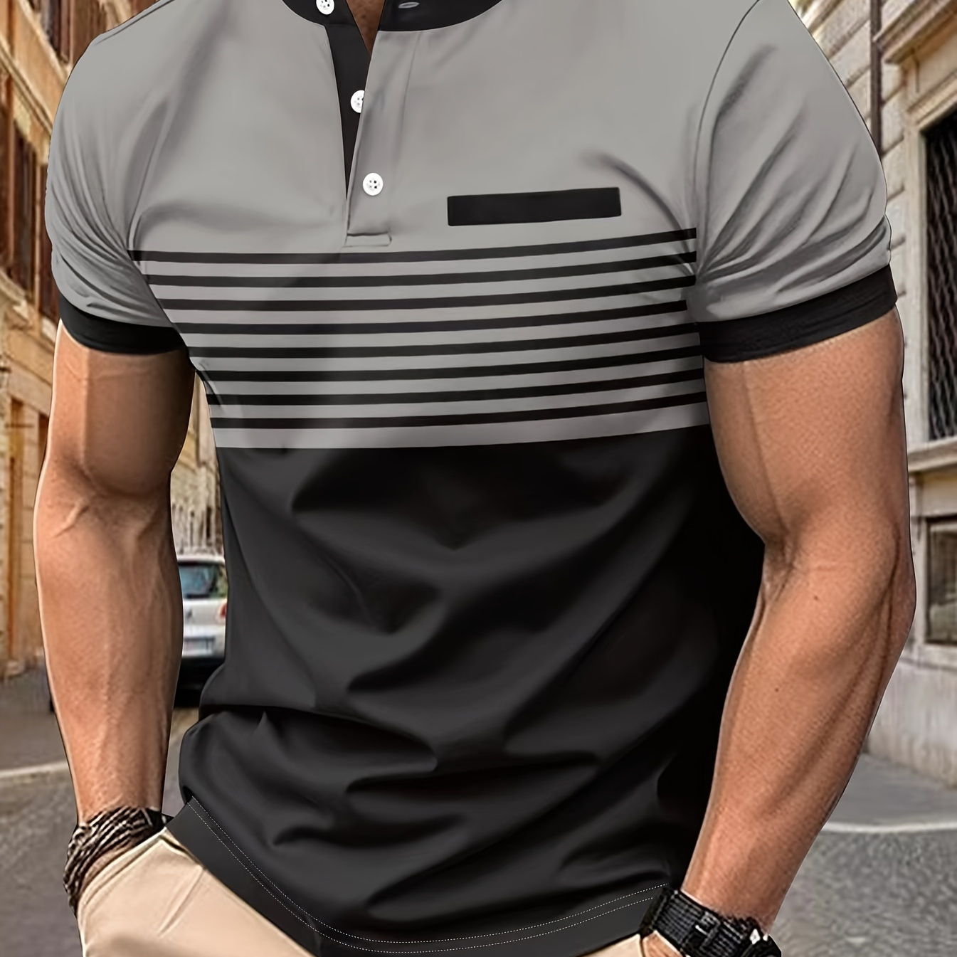 

Summer Men's Fashionable Lapel Short Sleeve T-shirt, Suitable For Commercial Entertainment Occasions, Such As Tennis And Golf, Men's Clothing, As Gifts