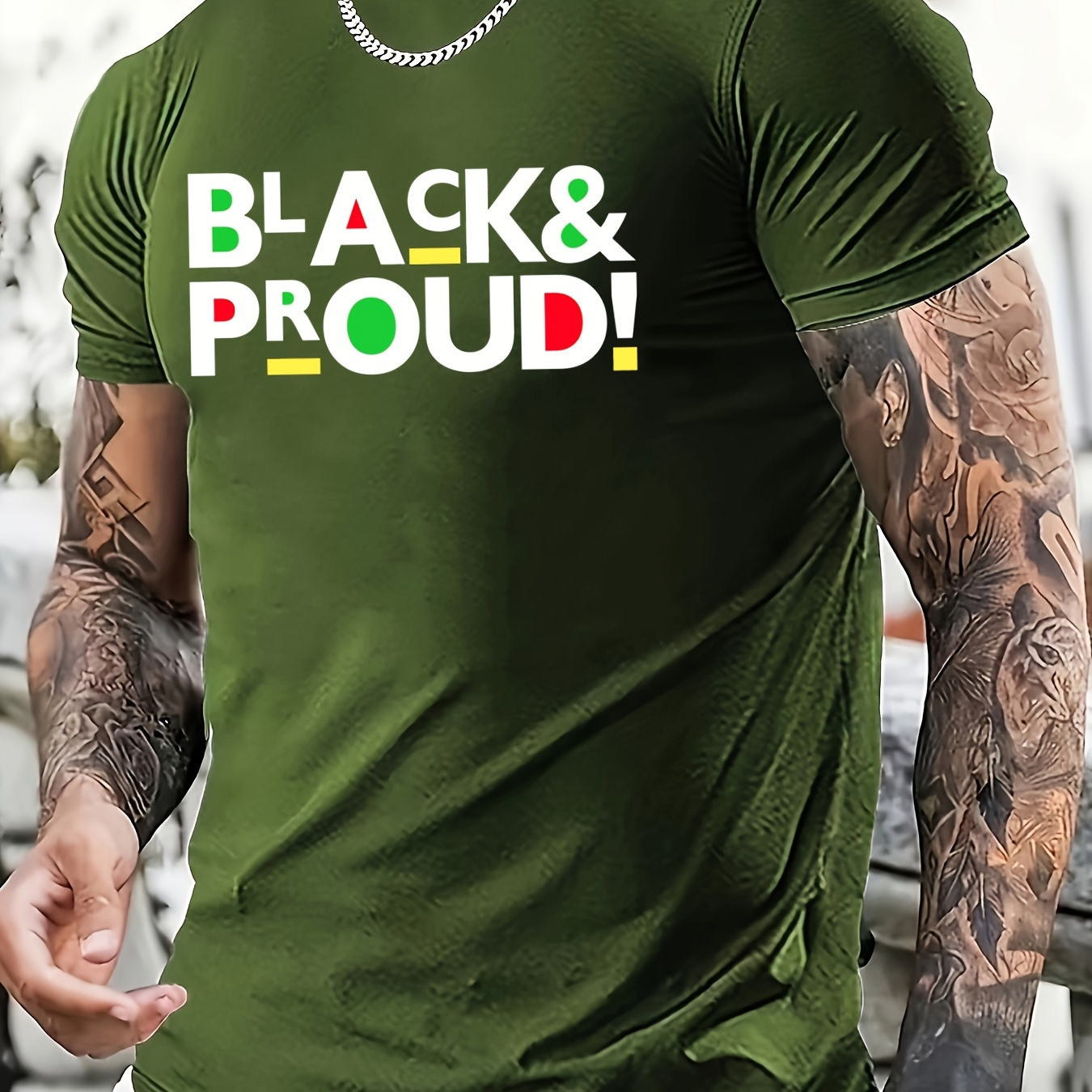 

Plus Size Men's Fashion T-shirt With Unique Letter Print - Casual Round Neck, Polyester , Machine Washable - All , Plus Size