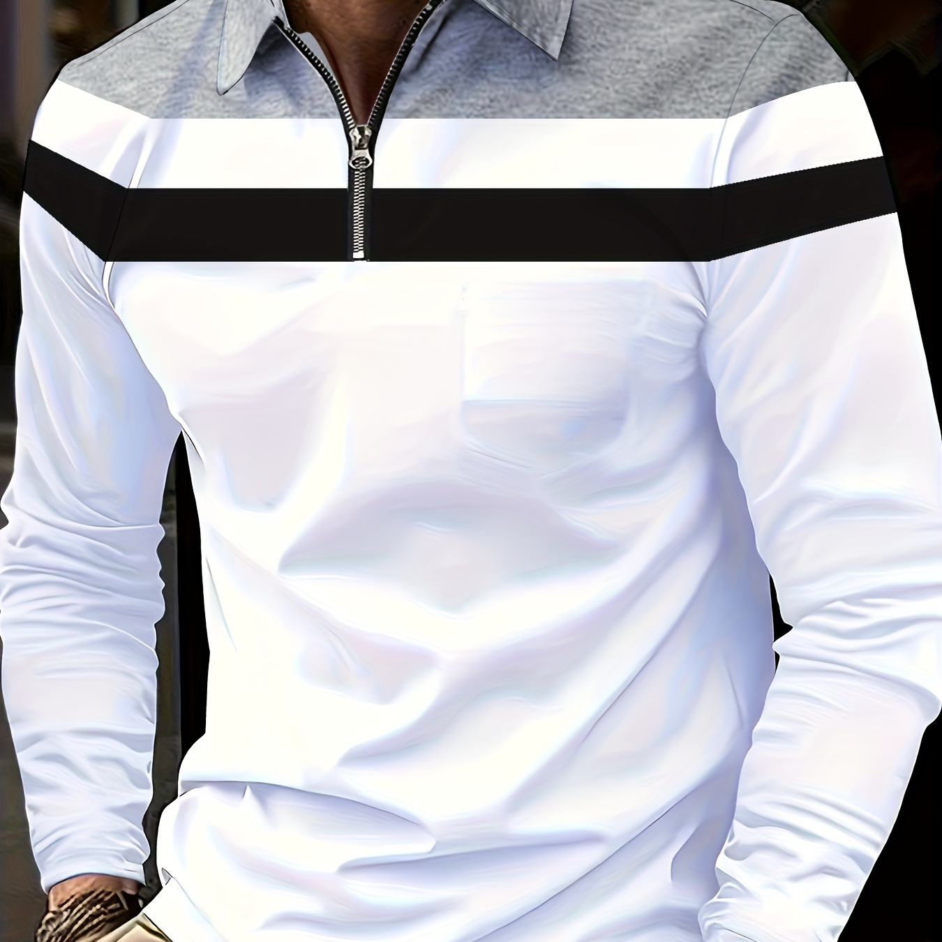 

Men' And Summer Fashionable Collar Long Sleeved Golf T-shirt, Suitable For Business And Entertainment As Tennis And Golf, Men's Clothing, As A Gift