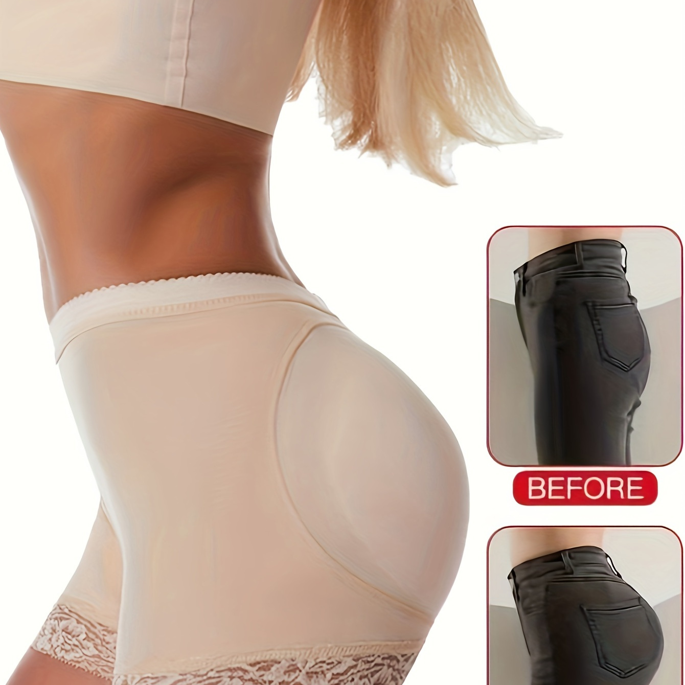 Comfortable Soft Boyshort Panties Padded Buttocks High Waist - Temu Canada