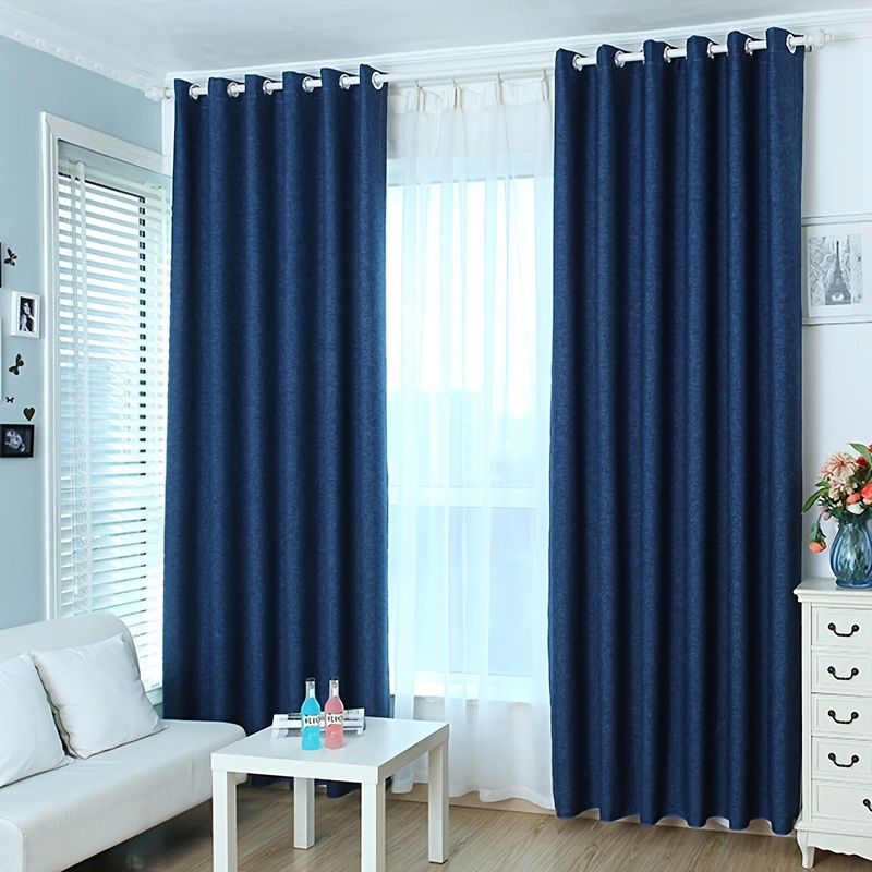 1pc Solid Color Blackout Curtain, For Study Room Bedroom Kitchen Living Room Playroom Decor