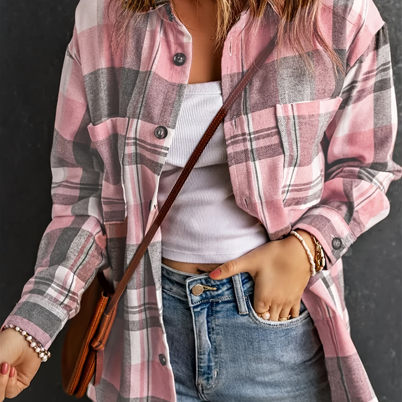 

Women's Casual Long Sleeve Lapel Collar Button-down Shirt Blouse - 100% Polyester Woven Fabric, Top
