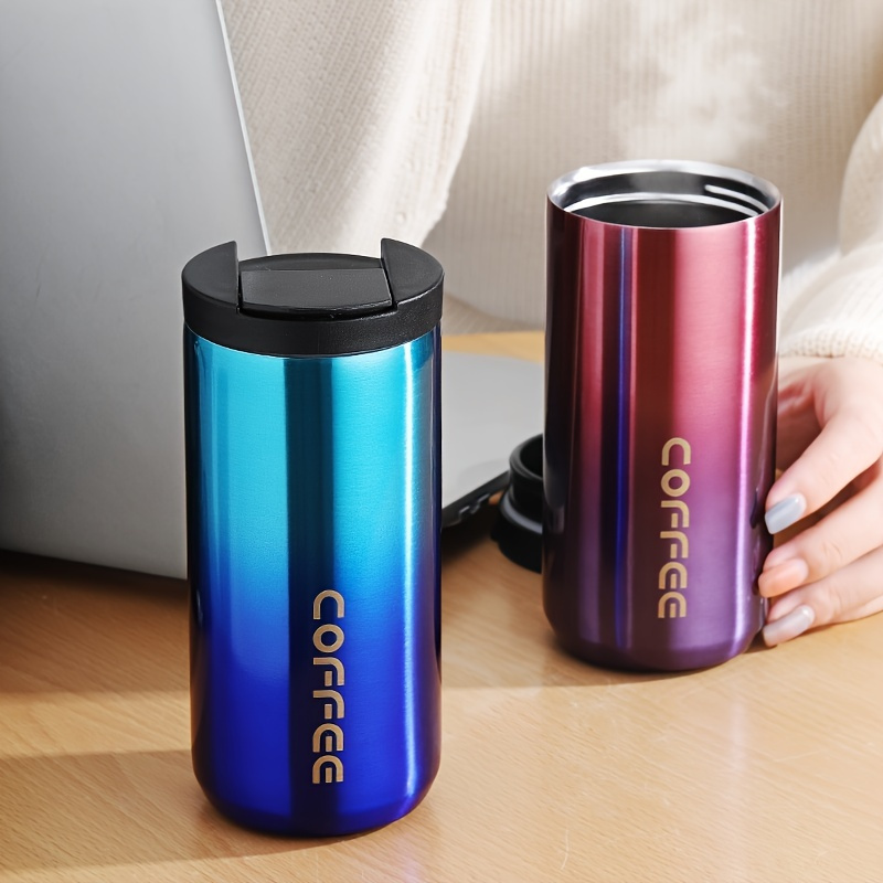 

400ml Simple Drinking Coffee Cup Stainless Steel Vacuum Insulation Cup Car Portable Drinking Cup Water Bottle Eid Al-adha Mubarak
